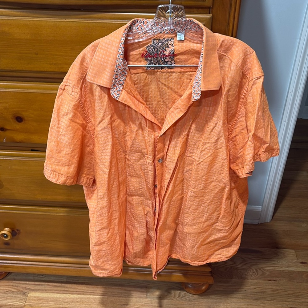 Robert Graham orange casual dress shirt